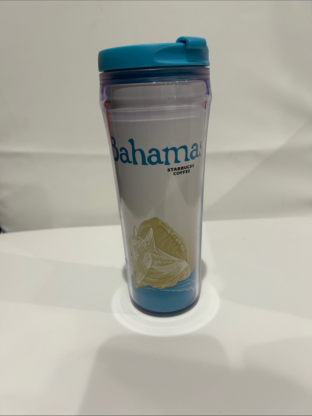 Starbucks Teal and Blue Bahamas Shell Travel Tumbler
